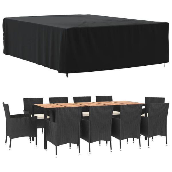 vidaXL Garden Furniture Cover Black 420D Oxford fabric with PU coating