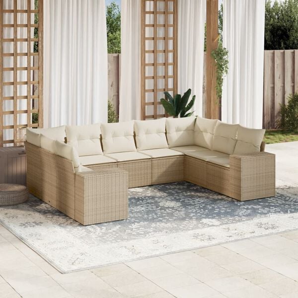 vidaXL Garden Sofa Set Beige, Cream