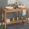 vidaXL Vanity Cabinet With Sink Cream, Natural Teak Solid Teak Wood Medium