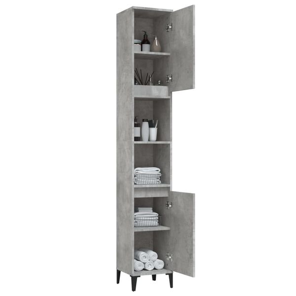 vidaXL Bathroom Cabinet Concrete gray Engineered wood, metal