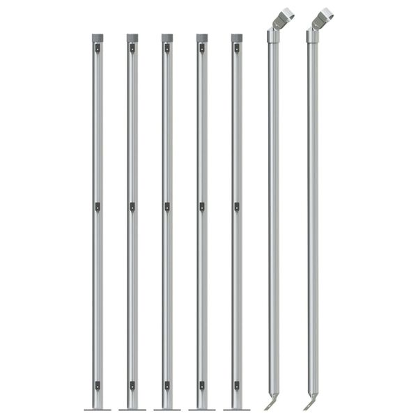 vidaXL Chain Link Fence with Flange Silver 2.6'x32.8'