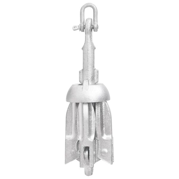 vidaXL Folding Anchor Silver 1.5 lb Hot Dip Galvanized Cast Iron