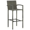 vidaXL Garden Bar Set Grey PE rattan Large Water-resistant materials