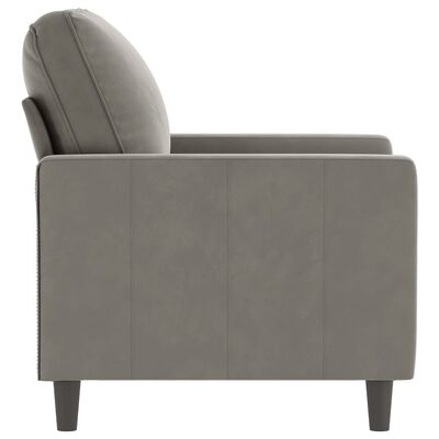 vidaXL Sofa Chair Light Gray 23.6" Velvet