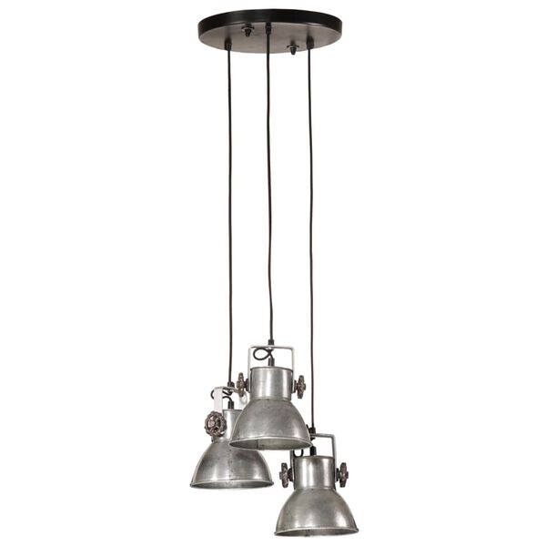 vidaXL Hanging Lamp Vintage silver and black Iron