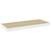 vidaXL Wall Shelf Set of 2 Oak and white Honeycomb MDF 23.6x9.3x1.5 in