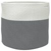 vidaXL Storage Basket Grey and White 100% Cotton 15.7 x 13.8 in