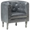 vidaXL Tub Chair Gray Real Leather