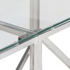 vidaXL Console Table Silver Stainless steel, toughened glass Medium