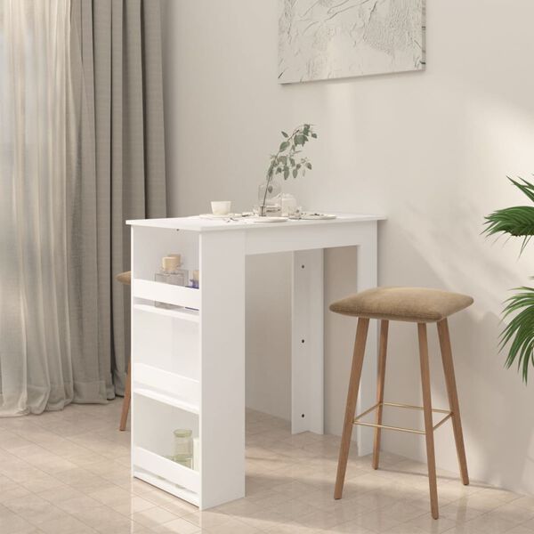 vidaXL Bar Table White Engineered Wood 40.2 in x 19.7 in x 40.7 in