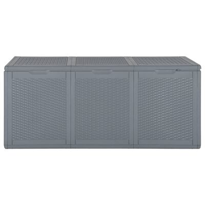 vidaXL Patio Storage Box Gray PP Rattan 71.3 gal