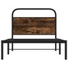 vidaXL Bed Frame Smoked Oak Steel Twin Bed Frame Rectangular Durable
