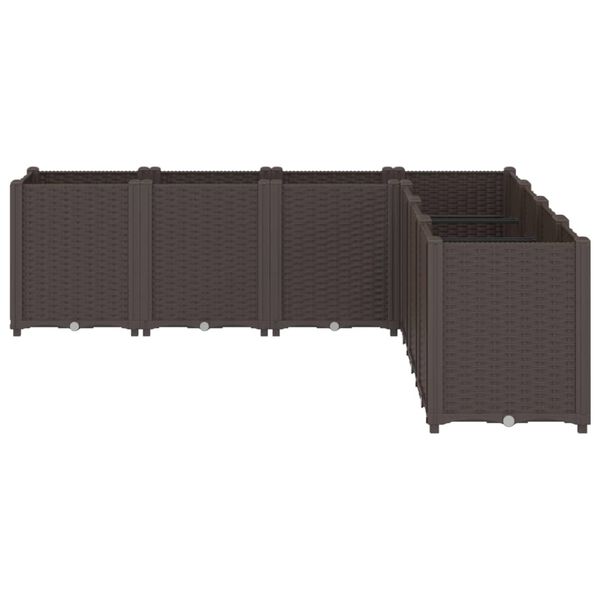 vidaXL Garden Planter Brown Polypropylene Large Modular Garden Planter