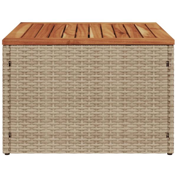vidaXL Garden Table Beige and Brown PE Rattan Small Durable