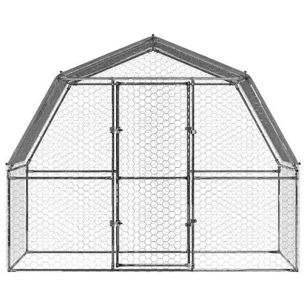 vidaXL Chicken Cage Silver Galvanized steel, PE (polyethylene) Large