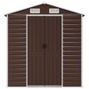 vidaXL Garden Shed Brown Galvanized Steel Large Garden Shed