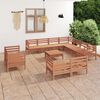 vidaXL 12 Piece Patio Lounge Set Solid Pinewood Honey Brown