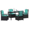 vidaXL Garden Dining Set 5 pcs Black poly rattan