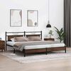 vidaXL Bed Frame Brown oak Steel, engineered wood 79 x 79 in double bed