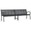 vidaXL Twin Patio Bench Black 90.9" Steel and WPC