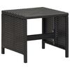 vidaXL Garden Stool Black and Cream White PE Rattan and Powder-Coated Steel