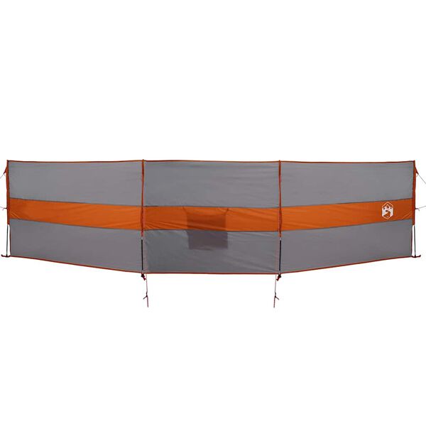 vidaXL Camping Windbreak Grey and Orange 192.9x48.4" Waterproof