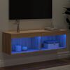 vidaXL TV Stand with LED Lights Sonoma Oak 39.4"x11.8"x11.8"