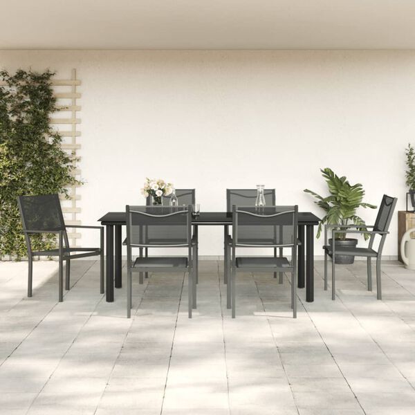 vidaXL Garden Dining Set Black
