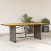 vidaXL Garden Table Grey PE Rattan Medium Durable Rectangular Modern