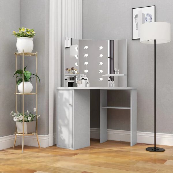 vidaXL Dresser Concrete Grey MDF, Melamine Medium Dressing Table
