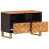 vidaXL TV Cabinet Brown and Black Solid mango wood, MDF, iron