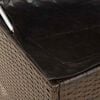 vidaXL Cushion Box Brown PE Rattan, Powder-Coated Steel