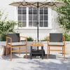 vidaXL Garden Chair Black and Cream White