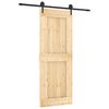 vidaXL Sliding Door with Hardware Set 31.5"x82.7" Solid Wood Pine