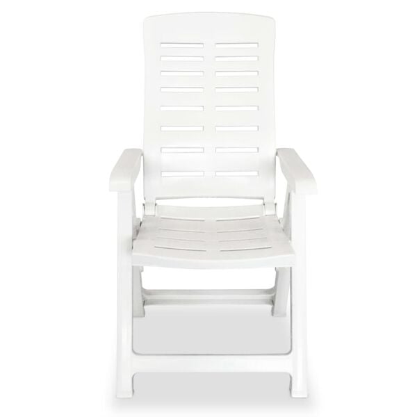 vidaXL Garden Chair Set of 4 White Plastic Medium Foldable
