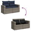 vidaXL 10 Piece Patio Sofa Set with Cushions Gray Poly Rattan