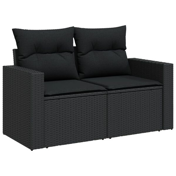 vidaXL Garden Sofa Set Black