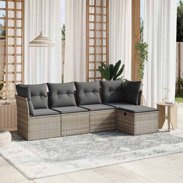 vidaXL Garden Sofa Set Light grey, Dark grey