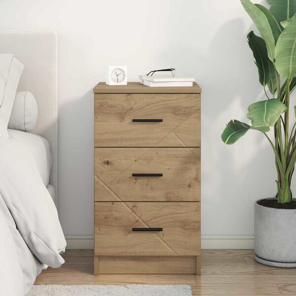 vidaXL Bedside Cabinet artisan oak 38 x 38 x 66 cm Engineered wood