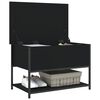 vidaXL Storage Bench Black Engineered wood and metal 27.6 x 16.7 x 18.5 in