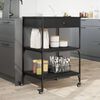 vidaXL Kitchen Trolley Black 23.6"x18.9"x35.2" Engineered Wood