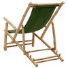 vidaXL Deck Chair Green, Bamboo Bamboo and Canvas (100% Polyester) Regular