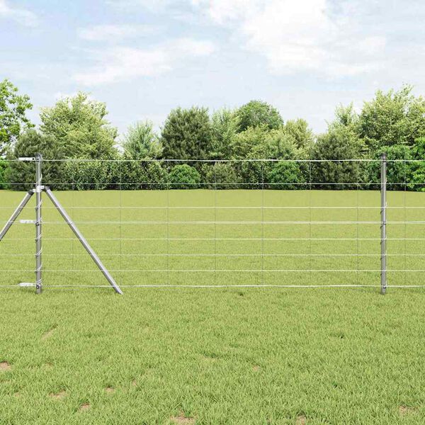 vidaXL Field Fence Silver 82.02 x 2.62 ft Galvanised steel
