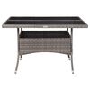 vidaXL Dining Table Gray PE Rattan 47.2 in by 47.2 in Durable
