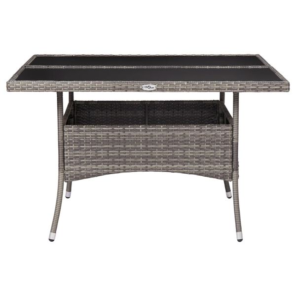 vidaXL Dining Table Gray PE Rattan 47.2 in by 47.2 in Durable