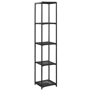 vidaXL Storage Shelf Black Poly Rattan Compact Storage Shelf