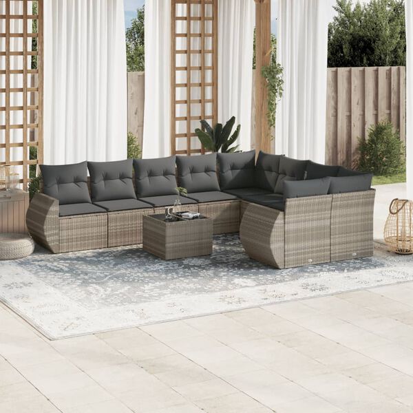 vidaXL Garden Sofa Set Light grey, dark grey