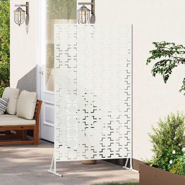 vidaXL Privacy Screen White 39.37 x 19.69 x 70.87 in Steel