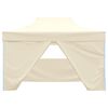 vidaXL Foldable Tent Pop-Up with 4 Side Walls 9.8'x14.8' Cream White