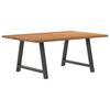 vidaXL Dining Table Light brown Solid oak wood 71.0 in x 47.2 in